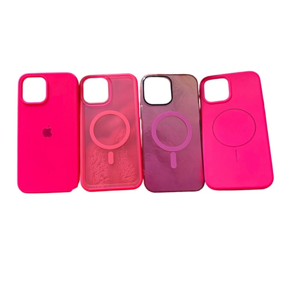 iPhone 12 Pro Max Pink Case Bundle MagSafe Silicone Clear Cases Lot